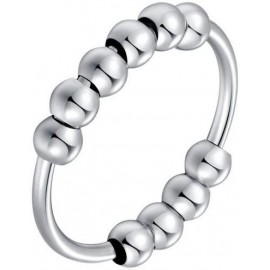 Stainless Steel Beads Moon Anxiety Rings Stress Relief Fidget Rings