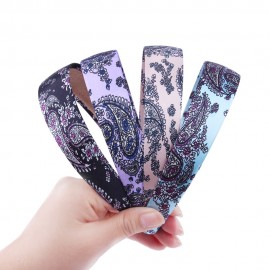 Colle Women Wide Hair Hoop Hair Band Ribbon HeadBand Solid Satin Hair Band 3cm Width