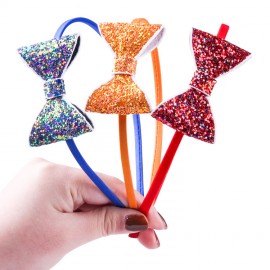 0.5cm Girls Glitter Bow Headbands Cute Shiny Sequins Hair Bands for Girls Children Baby Hair Accessories