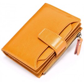 2022 Genuine Leather Retro Oil Wax Cowhide Fashion Girls Wallet
