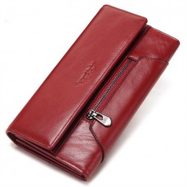 Genuine Leather Retro Oil Wax Cowhide Fashion Girls Wallet Short Zipper Cute Small Coin Purse for Women