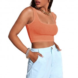 CHERIE New Summer Women Sexy Sleeveless Tops Fashion Short Square Collar Tank Top Woman Clothes